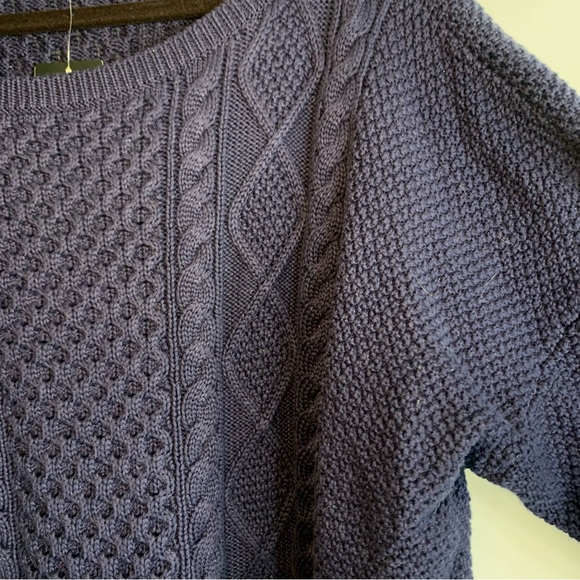 NWT Lauren Ralph Lauren Plus Size Aran-Knit Boatneck Sweater in Navy, size 3X - Picture 5 of 10